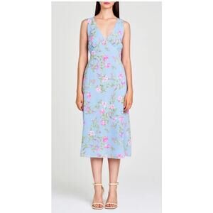 WAYF Dahlia‎ Floral Print Sleeveless Midi Dress Size Small New with Tags